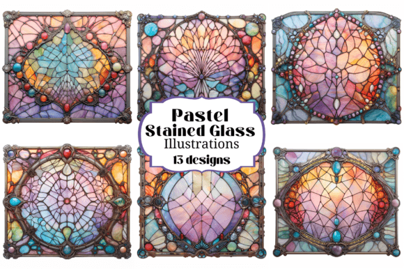13 Pastel Stained Glass Backgrounds for Creative Projects