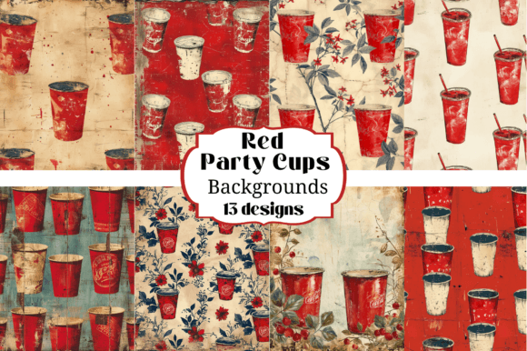 13 Red Party Cup Backgrounds Seamless