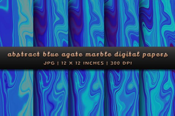 Abstract Blue Agate Marble Backgrounds for Modern Design