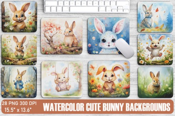 Bringing Playful Charm to Your Projects with Watercolor Bunny Backgrounds