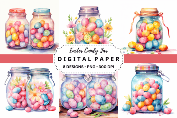Elevate Your Projects with Easter Candy Jar Backgrounds