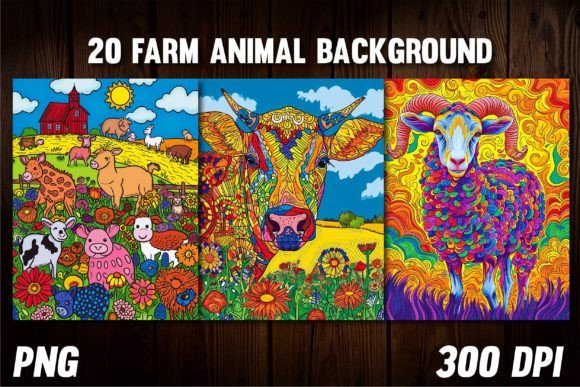 Farm Animal Backgrounds for Covers: Rustic Digital Assets