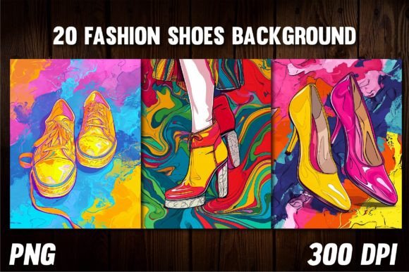 Fashion Shoes Backgrounds for Covers: 20 Elegant PNG Designs
