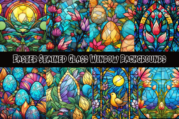 Illuminate Your Designs with Easter Stained Glass Window Backgrounds
