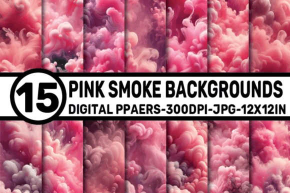 Pink Smoke Backgrounds: Versatile Digital Papers for Modern Design