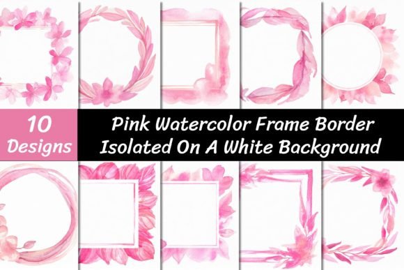 Pink Watercolor Frame Border Backgrounds: Soft, Artistic Edges