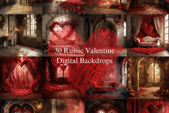 Rustic Valentine Day Digital Backgrounds: Your Creative Toolkit