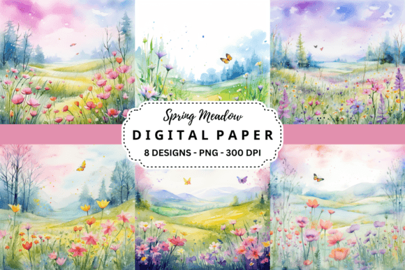 Spring Meadow Backgrounds: Your Go-To Design Asset