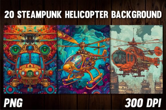 Steampunk Helicopter Backgrounds: A Designer's Guide to Vintage Flight