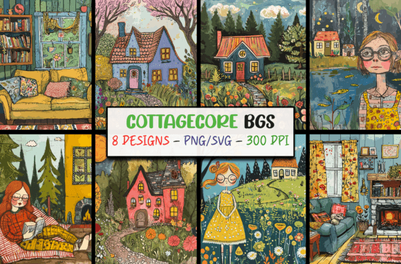 Unlock the Charm of Cute Cottagecore Backgrounds SVG PNG