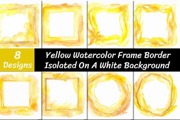 Yellow Watercolor Frame Backgrounds: A Design Asset for Creative Projects